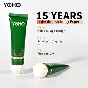 Tubo de mascarilla antiarrugas de colágeno dorado personalizado de 50 ml con tapa de flor / acabado perlado / envase de lujo para el cuidado de la piel OEM ODM - Product Image 1