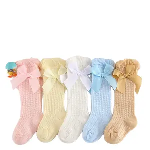 Custom Lace Kids Ribbon Crew Socks Sweat Absorbent and Breathable Cotton Socks Sweet Lettuce Trim Casual Socks