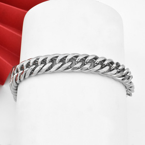 Hot Selling Hiphop Popular Design Thick <b>Chain</b> Bracelet <b>Titanium</b> Steel Silver Plated Fashion Unisex's Bracelets Simple Jewelry - Product Image 4