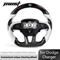 Volant en fibre de carbone pour Dodge Challenger Charger RT pour Jeep SRT Scat Pack 392 Super Bee, modification de style sportif
