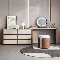 Meubles de chambre pour filles style crème coiffeuse de chambre à coucher tiroir intégré armoire de table de maquillage télescopique multifonctionnelle