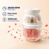 Multifunctionele 500ML glazen kom, snelle mini elektrische keukenhulp voor kruiden, babyvoeding, vlees, fruit en voedsel.