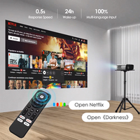 [Google TV/KI-Sprachsteuerung] Smart Projektor 4K Outdoor-Filmprojektor, 1080P Heimkino-Projektor mit Autofokus für die Decke