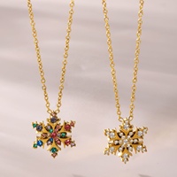 Mode Bijoux De Noël En Acier Inoxydable Zircon Flocon De Neige Pendentif Boucles D'oreilles Bracelet Collier Ensemble De Bijoux