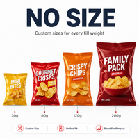 Pochette alimentaire personnalisée feuille d'aluminium de qualité alimentaire à l'intérieur de matériau métallique brillant finition film plastique sacs scellés pour chips snack