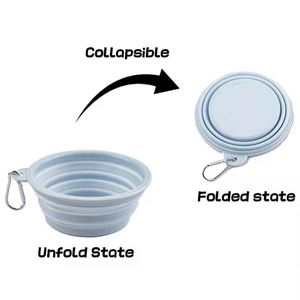 ชามอาหารสัตว์เลี้ยงแบบพับได้ซิลิโคนกันน้ำสำหรับเดินทางสำหรับแมวและสุนัข  OEM/ODM ขายส่ง รับทำโลโก้ตามสั่ง สีสันสดใส พกพาสะดวก - Product Image 6