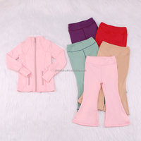 Conjunto de Yoga de Manga Larga para Bebés Niñas, Conjunto de Abrigo y Pantalón para Niños al por Mayor, Ropa Deportiva de Moda para Niñas Pequeñas