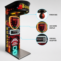 Jeu d'arcade de test de force de frappe de boxe en métal à monnayeur avec affichage numérique LED du score 110/220V pour centres de divertissement familial