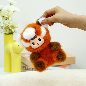 Mignon Vinyle Visage En Peluche Poupées Personnalisées Belle Raton Laveur Dinosaure Fraise Lapin Animal En Peluche Poupée Peluche - Product Image 4