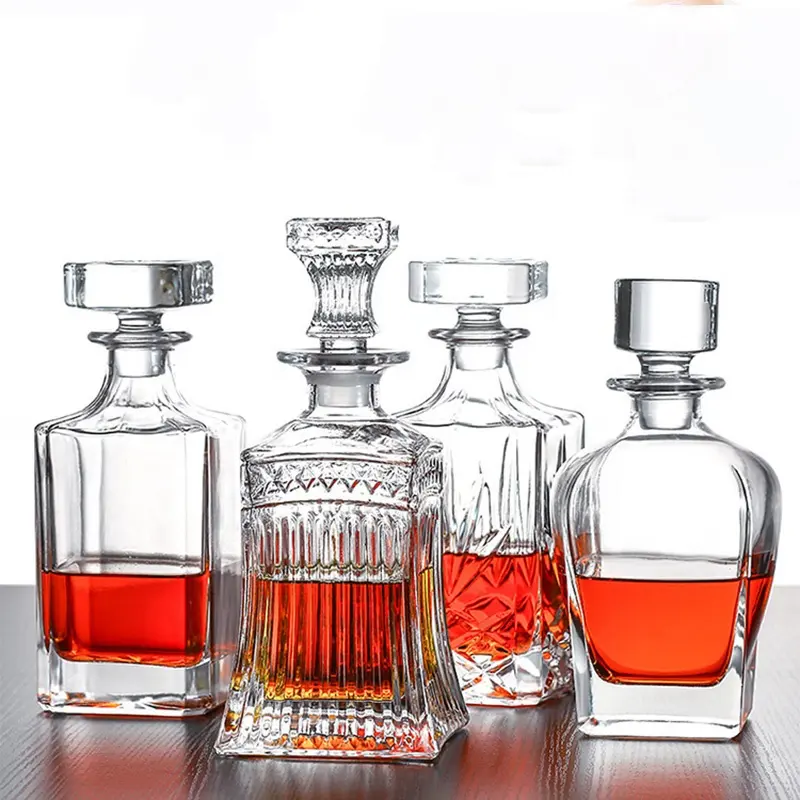 Frosted Rõ Ràng Trang Trí Thổi Fancy Rượu Rượu Thủy Tinh Decanter