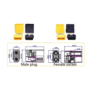 Amass XT90H-F -M XT90S XT90E XT90PB XT90PW HW Dust Cover Male Female <b>Plug</b> Connectors with Sheath 45A High Current Wholesale - Product Image 4