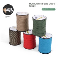 Corde de survie d'urgence en paracorde de nylon à 9 brins de 50 m pour l'extérieur, pour tente de camping et auvent, épaisseur 4 mm