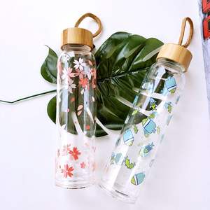 漏れ防止500mlホウケイ酸ガラス製水筒、安全な蓋付きカスタムロゴ入りドリンクウェア - Product Image 4