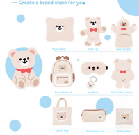 Peluche personnalisée échantillon gratuit nouvel ensemble peluche ours en peluche porte-clés cadeau pour enfants mini peluches sac pendentif