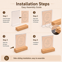 Numéros de table modernes et durables en acrylique avec base en bois pour réceptions de mariage, événements et présentoirs