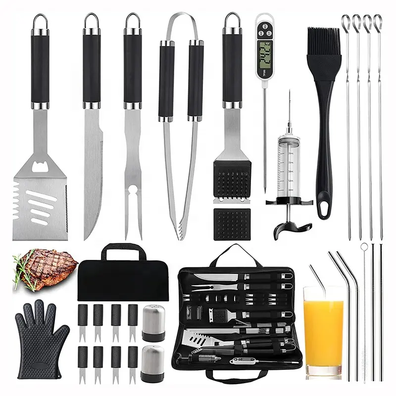Stainless Steel BBQ Tools Grill Accessories Heavy Duty Outdoor BBQ Set Tool grill kit Barbecue Grill BBQ Tools Set