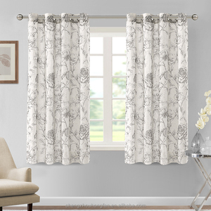 Boho Floral Lin Rideaux, Semi Sheer Light Filtering Grommet Farmhouse Vintage Rideau, Imprimer Motif Traitements <span class=keywords><strong>pour</strong></span> Chambres - Product Image 2
