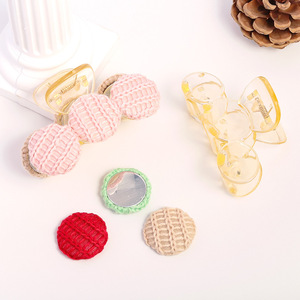 Boutons ronds en tissu tricoté à la main pour bijoux, accessoires de coiffure et vêtements DIY, origine Yiwu, automne 2023, forme circulaire, matériau textile - Product Image 5