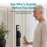 Serrure Intelligente WiFi SJJ Entièrement Automatique avec Reconnaissance Faciale, Caméra de Visiteur, Interphone Vidéo, Déverrouillage à Distance pour Porte en Acier/Bois, Application Tuya Cloud