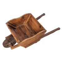 Grand support de pot de fleurs en bois massif de palissandre, écologique et durable, pour jardin extérieur, en forme de brouette