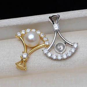 Pendentif en argent S925 en forme de ourlet de jupe avec perle de base 9-10, accessoire DIY, pendentif semi-fini en forme de pneu, breloques et pendentifs en perles 3160 - Product Image 1