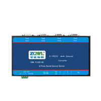 Serveur multi-série industriel 8 ports, convertisseur RS232 vers Ethernet avec passerelle ModBus TCP & MQTT, alimentation CC 9-36V, montage sur rail DIN