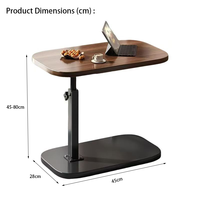Table d'appoint contemporaine réglable en hauteur, table de chevet mobile, bureau simple pour ordinateur portable, petite table à thé en bois pour salon