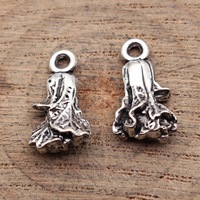 Pendentif chou 3D en argent antique, accessoire DIY, 17x9,6mm, 1,1g