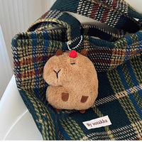 Porte-clés Capybara en peluche super doux, pendentif cochon d'eau de dessin animé mignon avec couineur, pour cadeau de mariage ou de fête, vente en gros