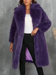 Cappotto <span class=keywords><strong>Trench</strong></span> da Donna in Ecopelliccia Intrecciata con Collo Rovesciato e Bottoni Coperti, Design Formale Invernale, Colore Personalizzabile - Product Image 3