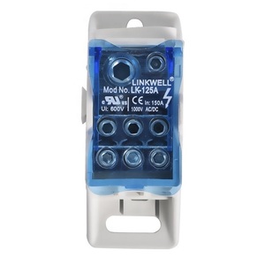 เทอร์มินัลบล็อกแบบราง Din ยี่ห้อ Linkwell 150A 600VAC/DC 3 ขั้ว พร้อมฝาครอบสีน้ำเงิน - Product Image 3