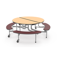 Table à manger mobile en bois contemporain de haute qualité, pliable, 8 places, chaises de restaurant, cafétéria, hôpital
