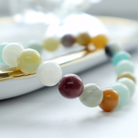 8mm Naturel Multicolore Amazonite Quartz Perles Bracelet Élégant Élastique Perlé Bracelet pour Hommes et Femmes Guérison Pierre Bijoux