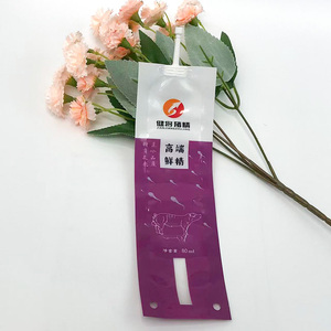 Bolsa de plástico PE con logotipo personalizado, sellada con calor, con cinta transparente, sellada por 3 lados, para calostro, líquido animal y otros líquidos. - Product Image 3