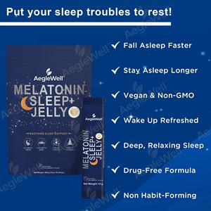 Gelatina para Dormir con Melatonina de Marca Privada Aeglwell - Melatonina Natural de 5 mg con GABA y L-Teanina, <span class=keywords><strong>Sin</strong></span> Azúcar Añadida, <span class=keywords><strong>Sin</strong></span> Gluten - Product Image 3