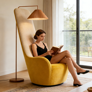 Sillones de Lujo Tapizados en Tela Crema, Minimalistas, con Respaldo Alto, Diseño de Autor, Reclinables, para Dormitorio, Salón o <span class=keywords><strong>Club</strong></span> - Product Image 4