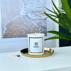 Huaming elegante vidrio aromático blanco fragancia aceite aromaterapia vela taza Etiqueta Privada cera <span class=keywords><strong>de</strong></span> soja velas perfumadas para el hogar - Product Image 6