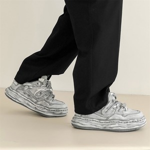 รองเท้าเพิ่มความสูงแบบซ่อน 7 เซนติเมตร รองเท้าสีซีดแบบวินเทจ รองเท้าลำลองพื้นหนาสำหรับผู้ชาย รองเท้าคู่รักแฟชั่น - Product Image 4