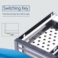 علبة Unestech ثنائية الفتحات مقاس 2.5 بوصة بدون صينية لتخزين أقراص SSD من نوع SATA 3 و Type-C مع خاصية التبديل السريع لفتحة الأقراص مقاس 3.5 بوصة