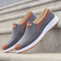 Chaussures décontractées d'été respirantes en daim à enfiler, confortables, antidérapantes, avec doublure en toile, pour hommes, vente en gros