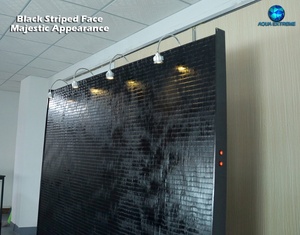 <span class=keywords><strong>Mur</strong></span> d'eau au design majestueux avec taille personnalisée, cascade murale à rayures noires - Product Image 4