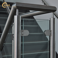 Support de balustrade moderne en acier inoxydable EAM SS201/304/316, pince à verre pour main courante, finition miroir, pour rampes d'escalier XWB-BB-015T