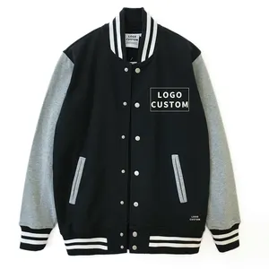 Fashionable men's button type cotton coat men's baseball jacket custom logo baseball oversized jacket