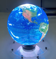 Neuer 50cm Holographischer Ball 360-Grad-Hologramm-Lüfter 1536 LEDs Werbemaschine für Ladennutzung Deckenmontiertes Werbegerät