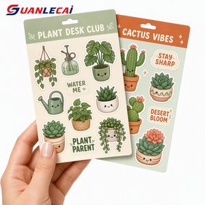 Custom Botanical Sticker Set Watercolor Wildflower <strong>Mushroom</strong> Cactus Plant Design Die Cut Art Stickers for Scrapbook Laptop Gift - Product Image 3
