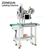 Machine d'étiquetage verticale automatique à transfert thermique pour surfaces planes ZONESUN ZS-TB160POP, impression en ligne sur le dessus