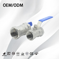 Vanne à bille manuelle en acier inoxydable 201/304/316, 1 pièce, filetée NPT, jointée PTFE, monobloc, pour eau, huile, gaz