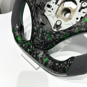 Volantes Deportivos LED de Fibra de Carbono Forjada en Verde para <span class=keywords><strong>BMW</strong></span> E92 E91 E93 E82 E84 E87 E88 E89 320i 325i 330i 328i Serie 3 Sin Levas de Cambio - Product Image 3
