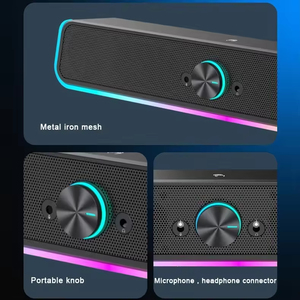 Máy tính để bàn TV Sound Bar Aux USB có dây màu xanh răng loa rạp hát tại nhà Surround Soundbar <span class=keywords><strong>PC</strong></span> TV Loa máy tính thanh hộp loa - Product Image 2