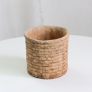 Chậu Hoa Xi Măng Hình Tròn Tùy Chỉnh Thiết Kế Sóng Tre Thời Trang Cũ Để Trang Trí Vòm - Product Image 3